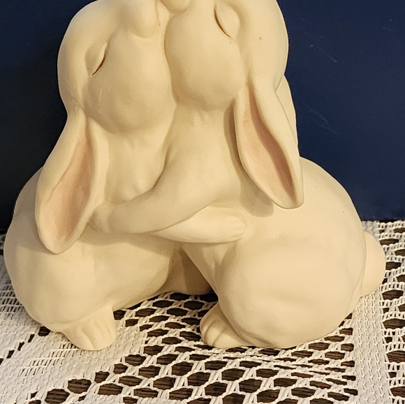 Love is wonderful HOMCO 1990 rabbits ceramic - Picture 10 of 10